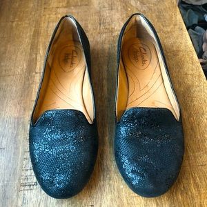 Clarks leather flats.
